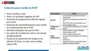 Captura de exposición del MINSA sobre Prevención Combinada.